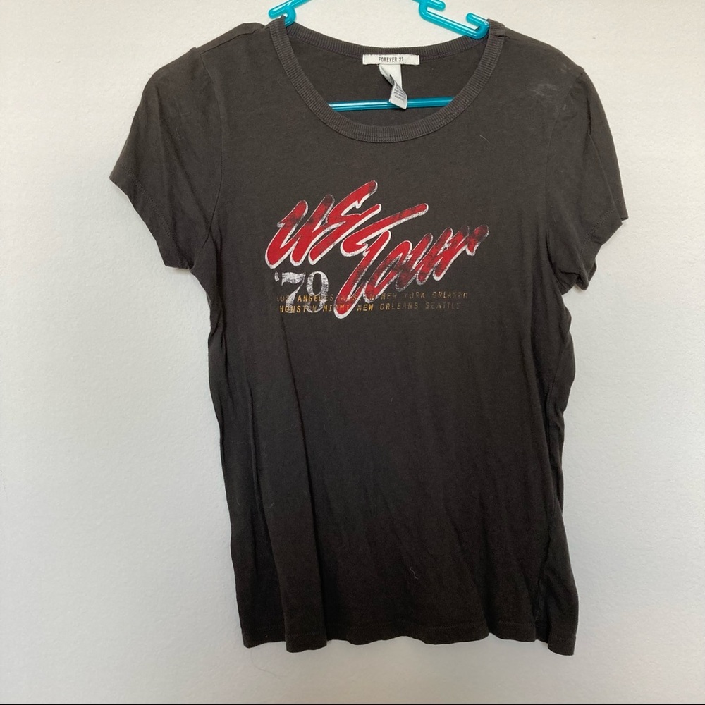 Forever 21 Tight US TOUR Graphic Tee - Picture 1 of 3